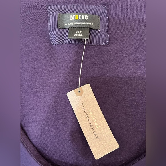 Maeve Long-Sleeve Scoop-Neck Mini Dress. Retro. Navy. Size XL Petite. NWT - Picture 5 of 10